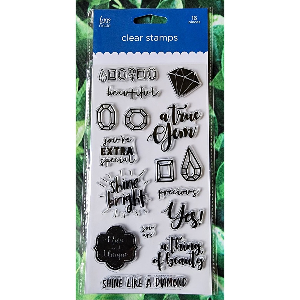 Love Nicole Clear Stamp Set - Words & Phrases Gems